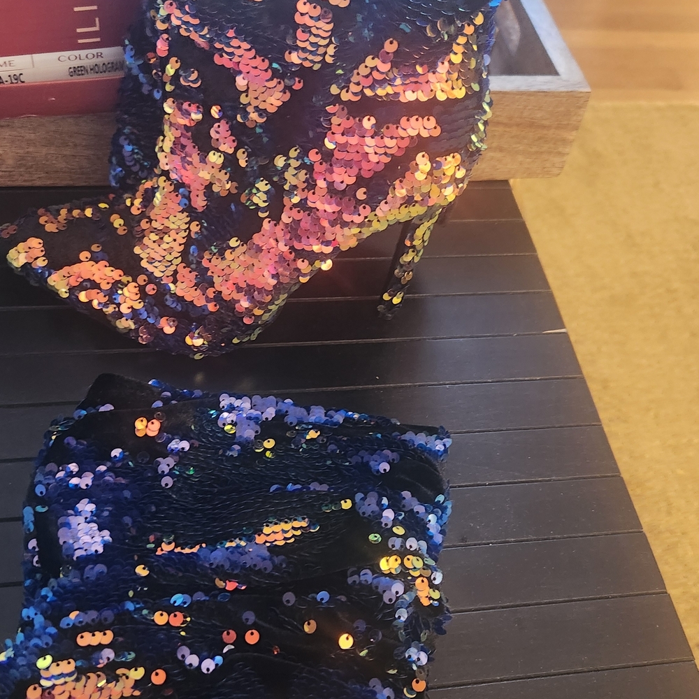 Sequin Stiletto Boots